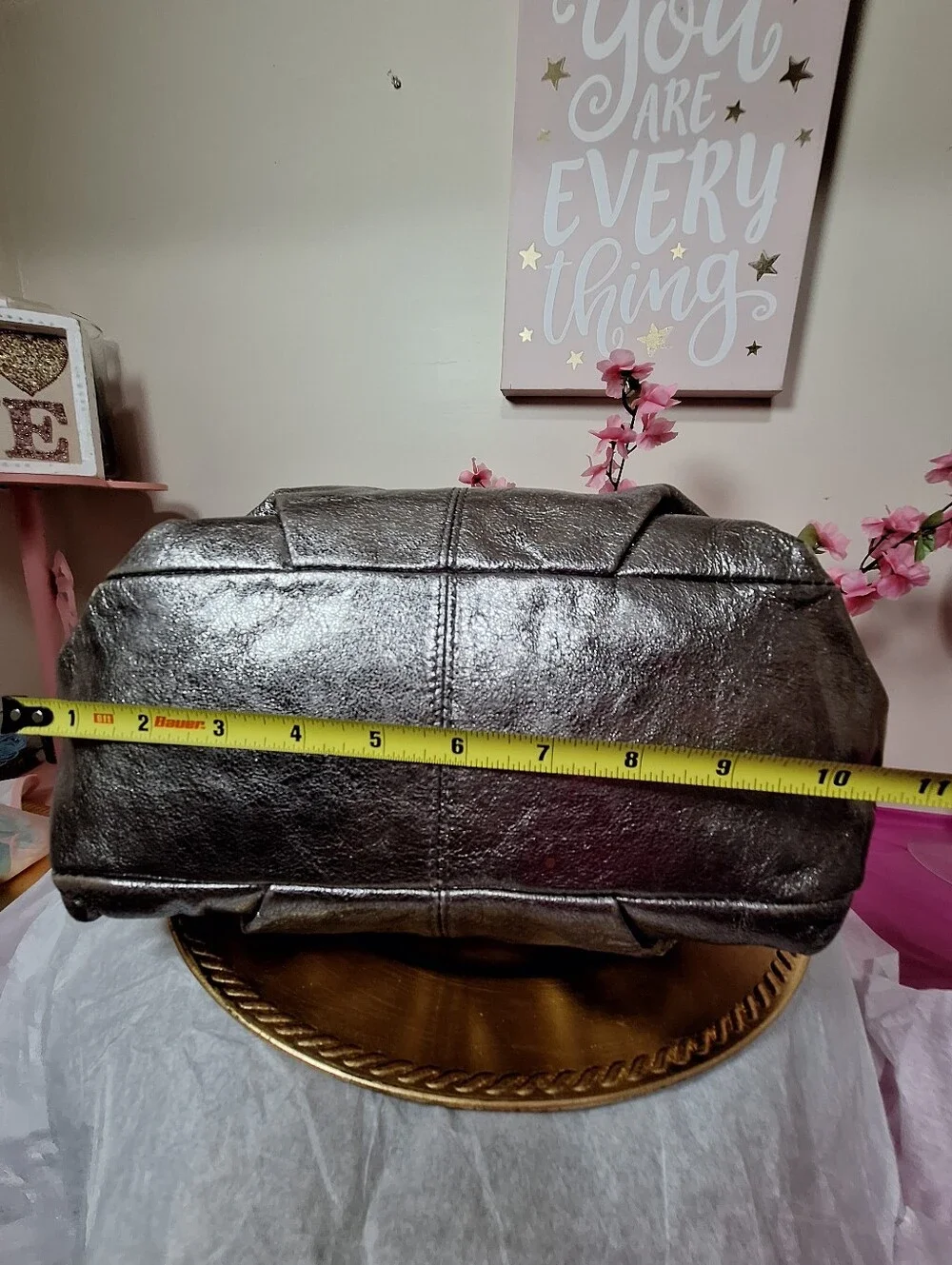 ✨🖤 COACH BROOKE METALLIC PEWTER LEATHER HOBO ✨🖤